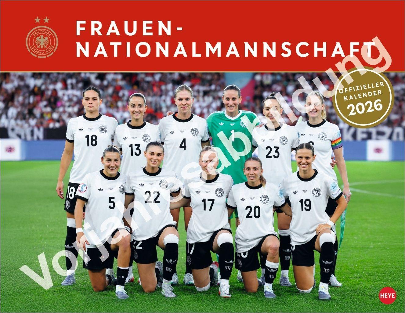 Vorderes Coverbild DFB Frauen Posterkalender 2027