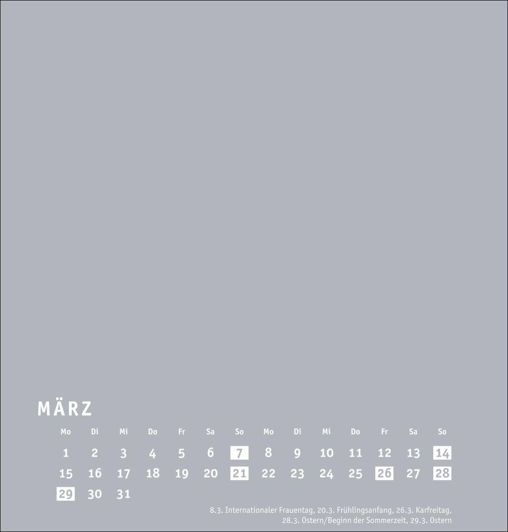 Beispielinhalt (Bild) Premium-Bastelkalender silbergrau mittel 2027