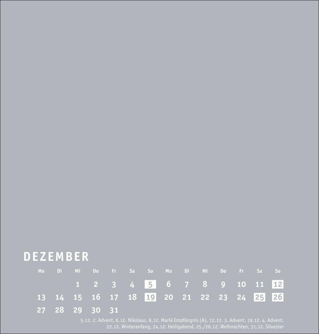 Beispielinhalt (Bild) Premium-Bastelkalender silbergrau mittel 2027
