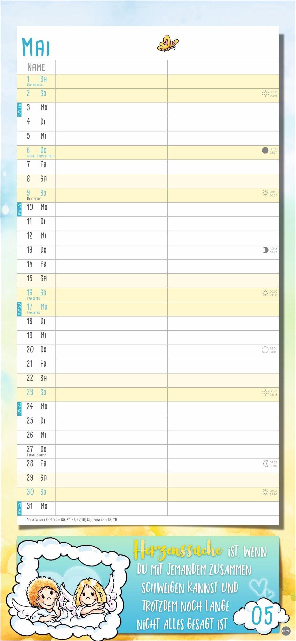 Beispielinhalt (Bild) Schutzengel Planer für zwei 2027