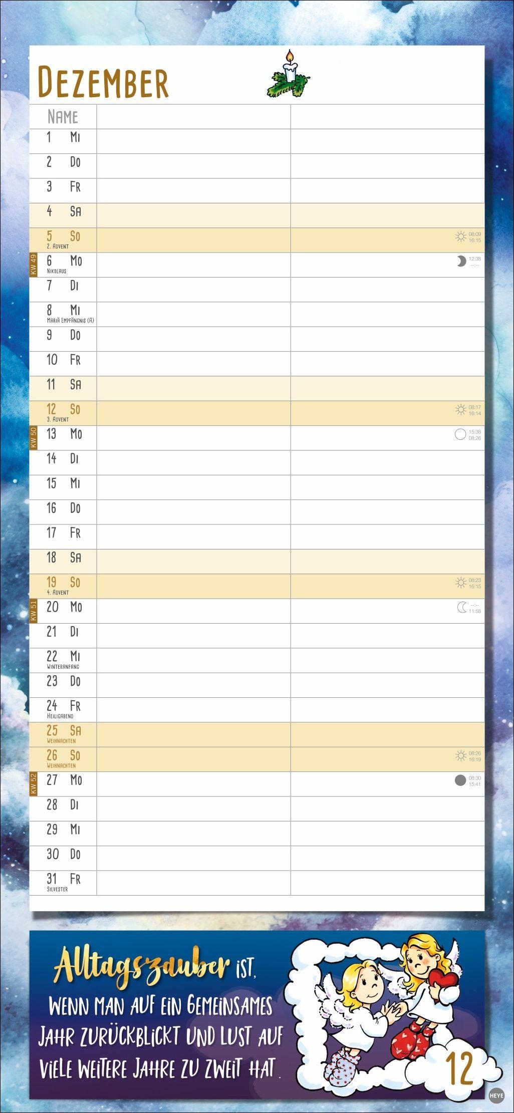 Beispielinhalt (Bild) Schutzengel Planer für zwei 2027