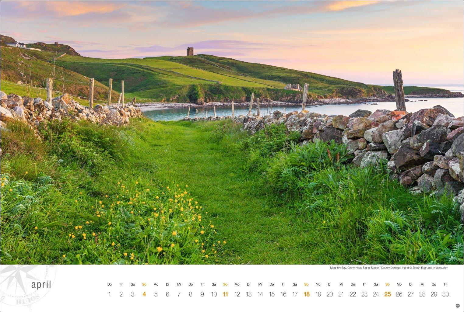 Beispielinhalt (Bild) Irland Globetrotter Kalender 2027 - Von rauen Küsten und grünen Hügeln