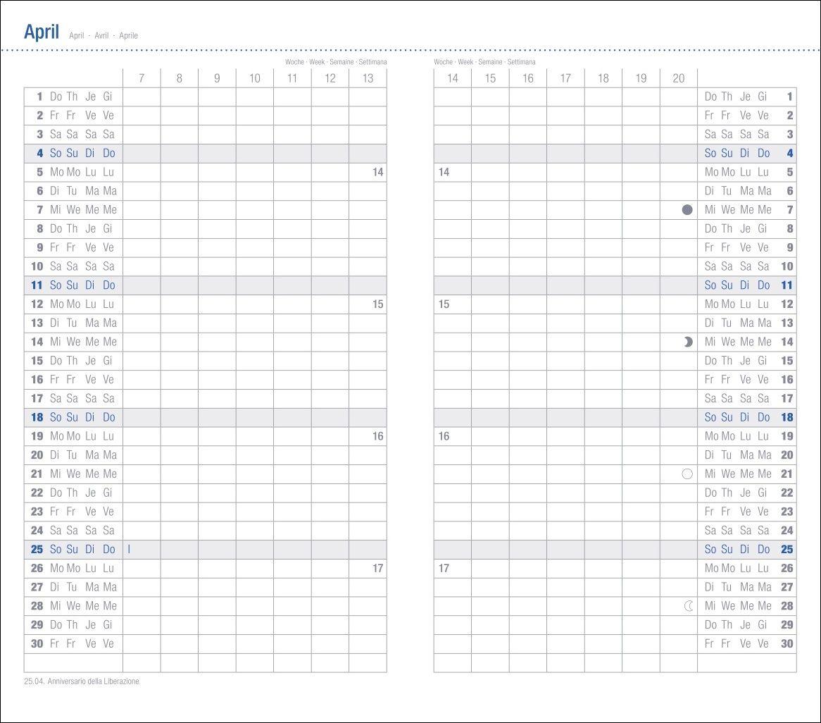 Beispielinhalt (Bild) Monats-Taschenkalender, schwarz 2027