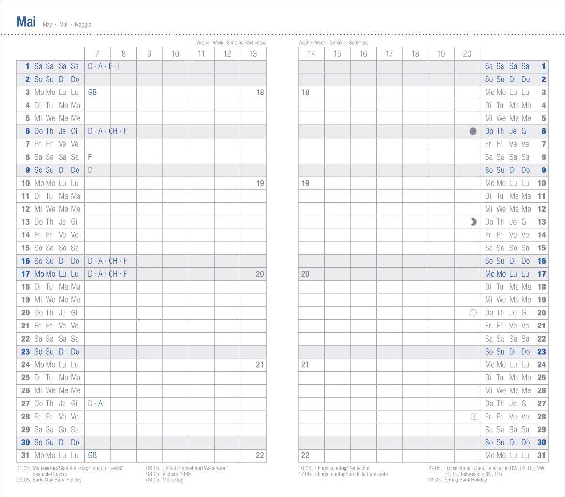 Beispielinhalt (Bild) Monats-Taschenkalender, schwarz 2027