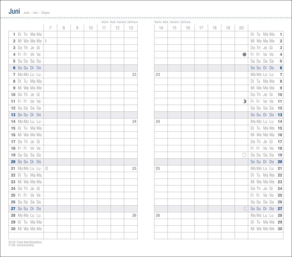 Beispielinhalt (Bild) Monats-Taschenkalender, schwarz 2027