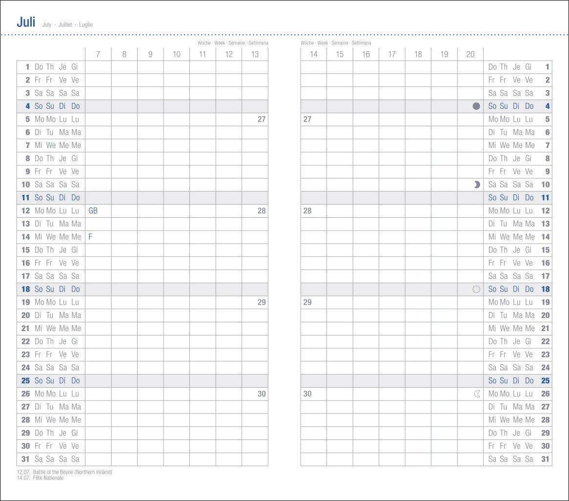 Beispielinhalt (Bild) Monats-Taschenkalender, schwarz 2027