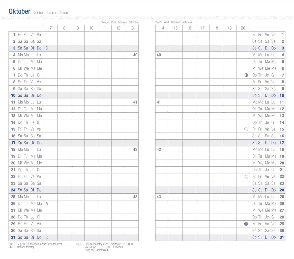 Beispielinhalt (Bild) Monats-Taschenkalender, schwarz 2027
