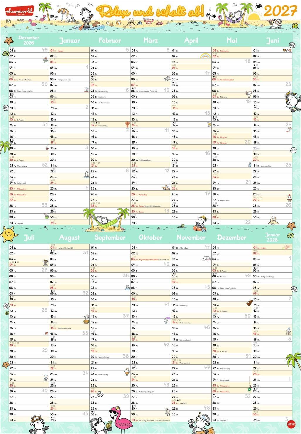 Beispielinhalt (Bild) sheepworld Posterplaner 2027