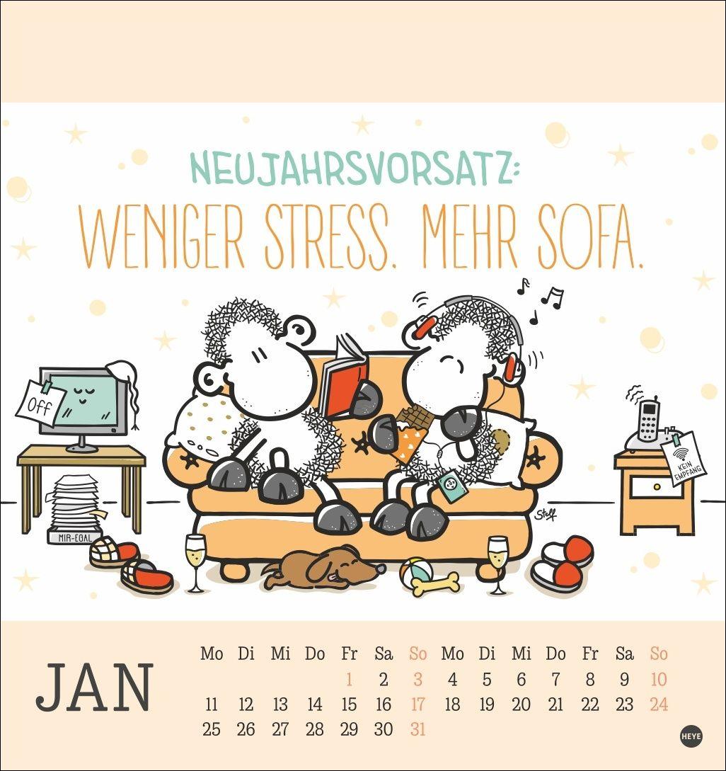 Beispielinhalt (Bild) sheepworld Postkartenkalender 2027