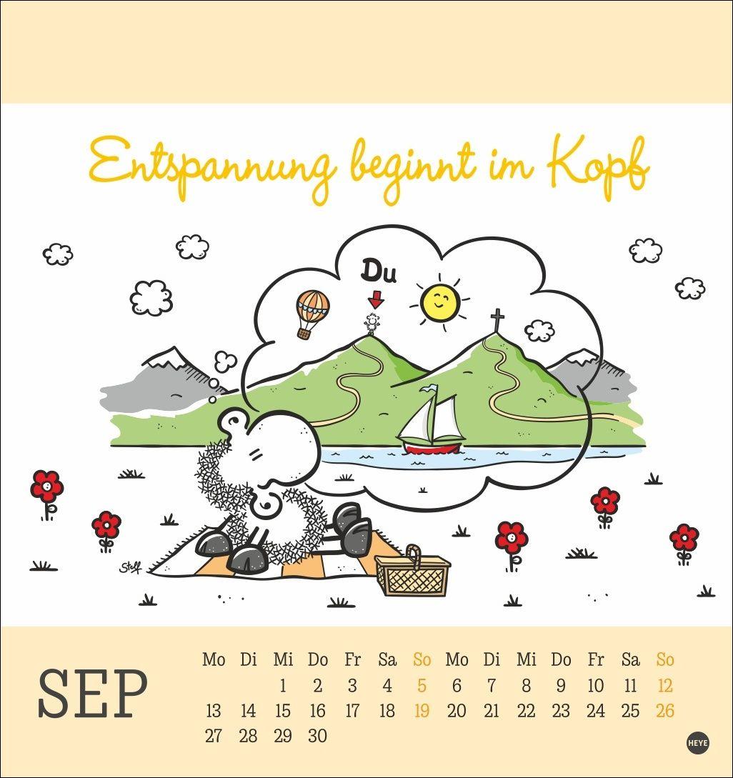 Beispielinhalt (Bild) sheepworld Postkartenkalender 2027