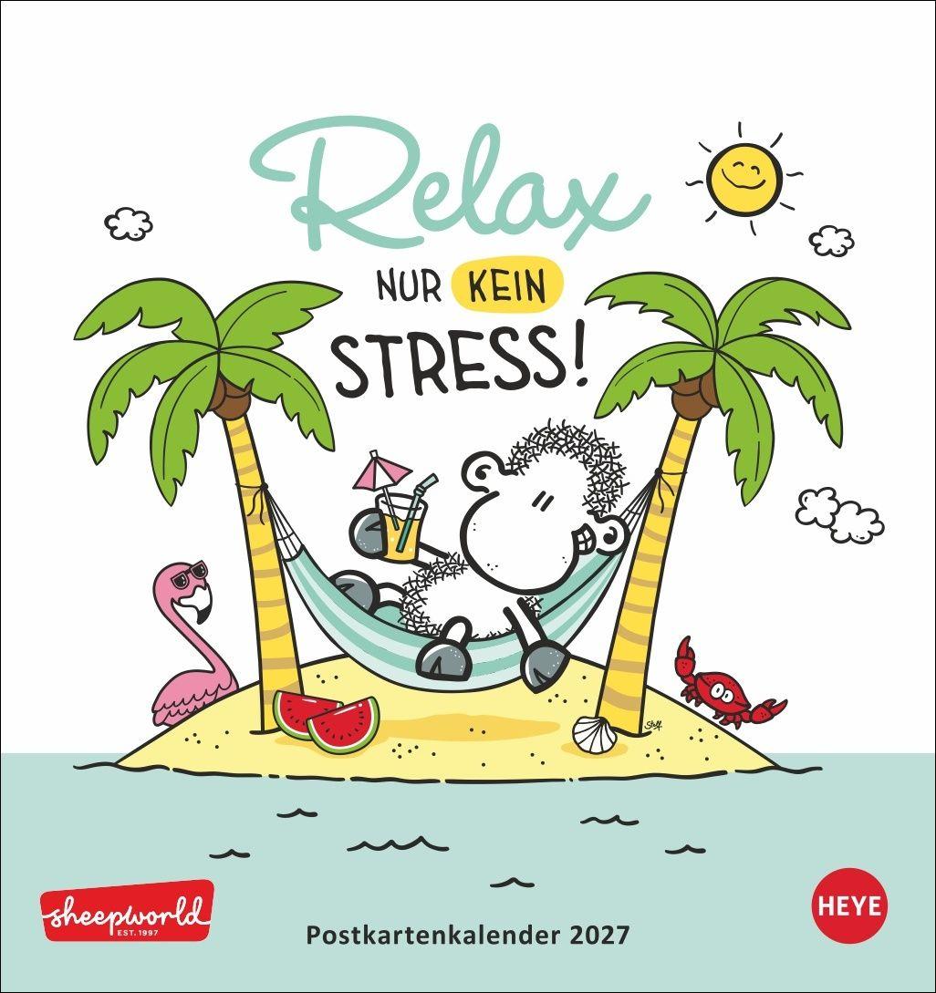 Vorderes Coverbild sheepworld Postkartenkalender 2027