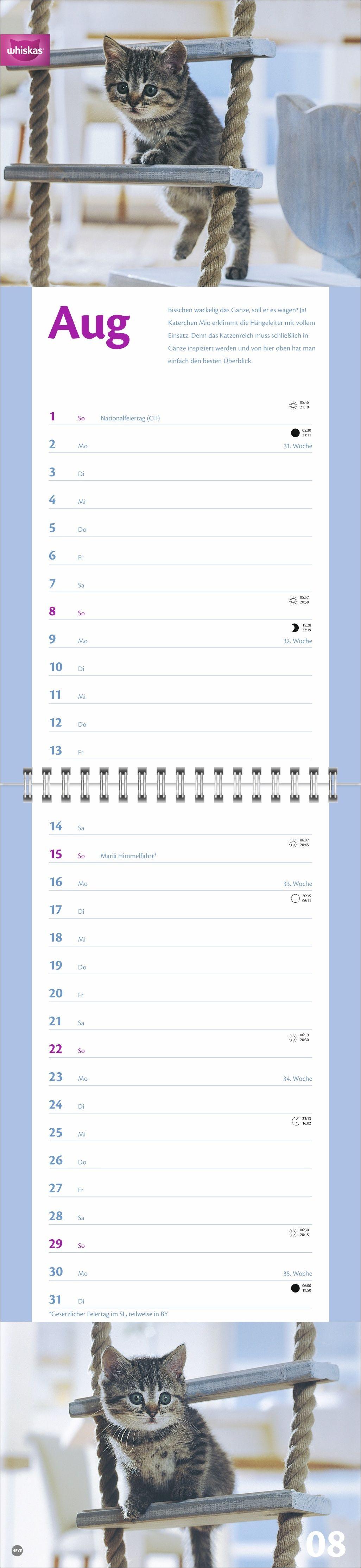 Beispielinhalt (Bild) Whiskas Katzenleben Kalender 2027