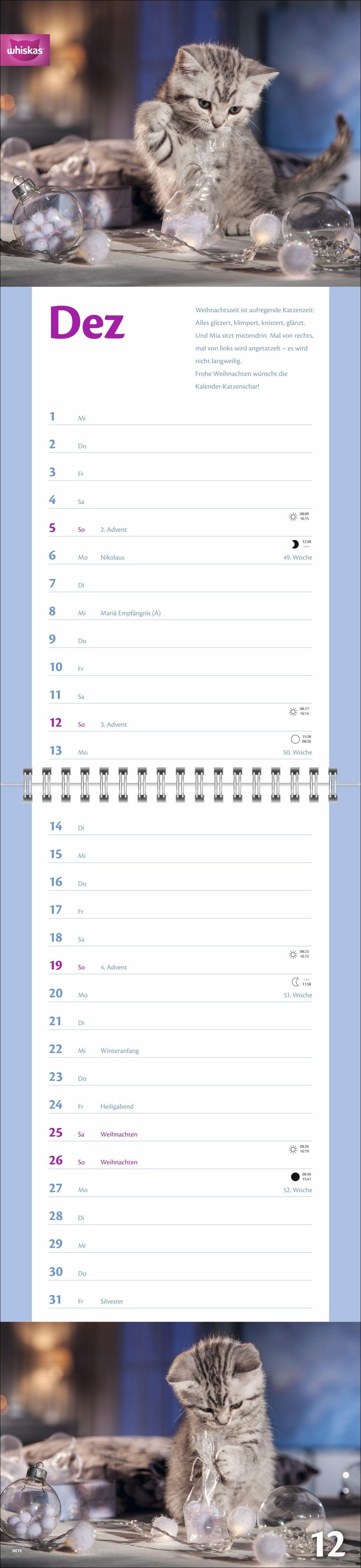 Beispielinhalt (Bild) Whiskas Katzenleben Kalender 2027