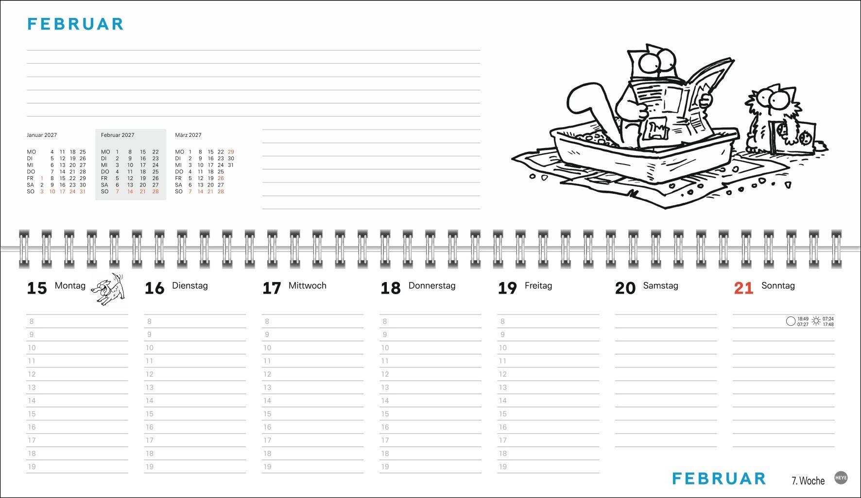 Beispielinhalt (Bild) Simons Katze Büroplaner 2027