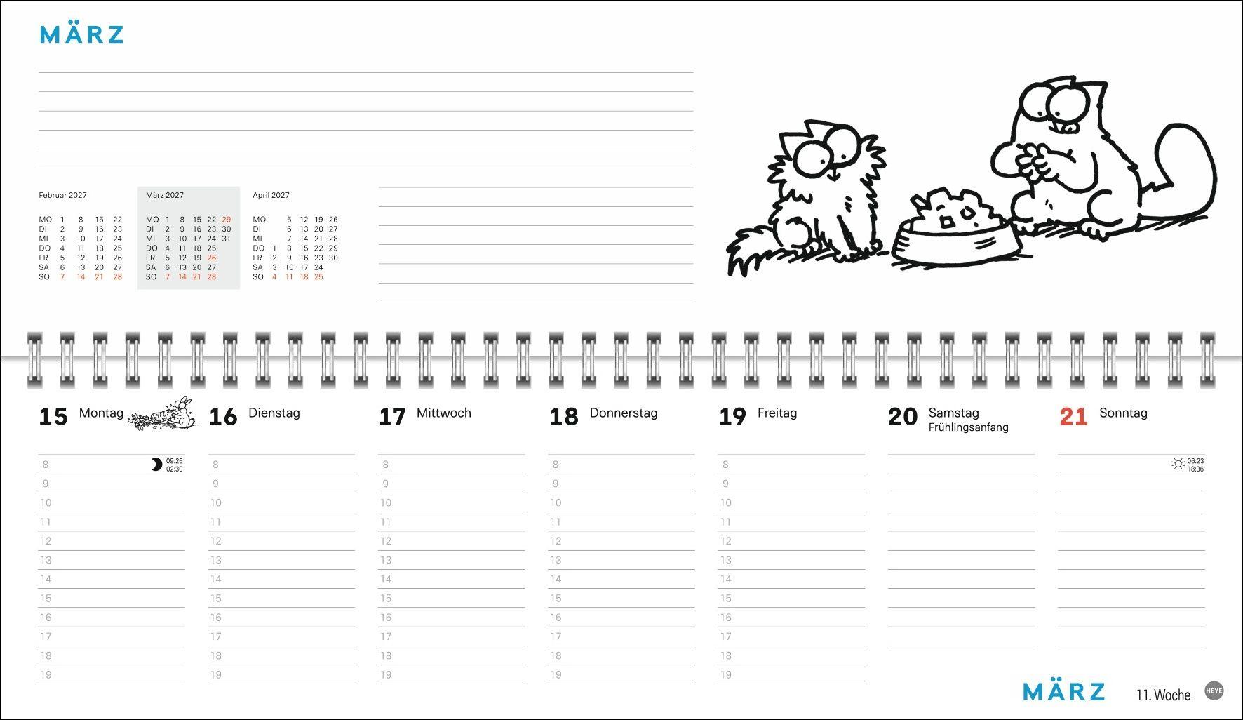 Beispielinhalt (Bild) Simons Katze Büroplaner 2027
