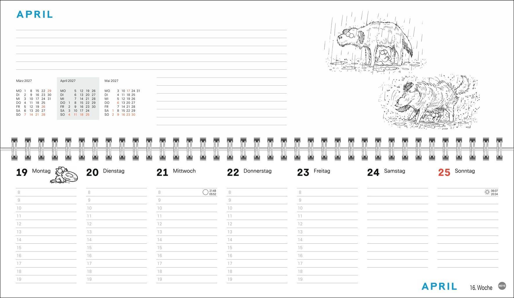 Beispielinhalt (Bild) Simons Katze Büroplaner 2027