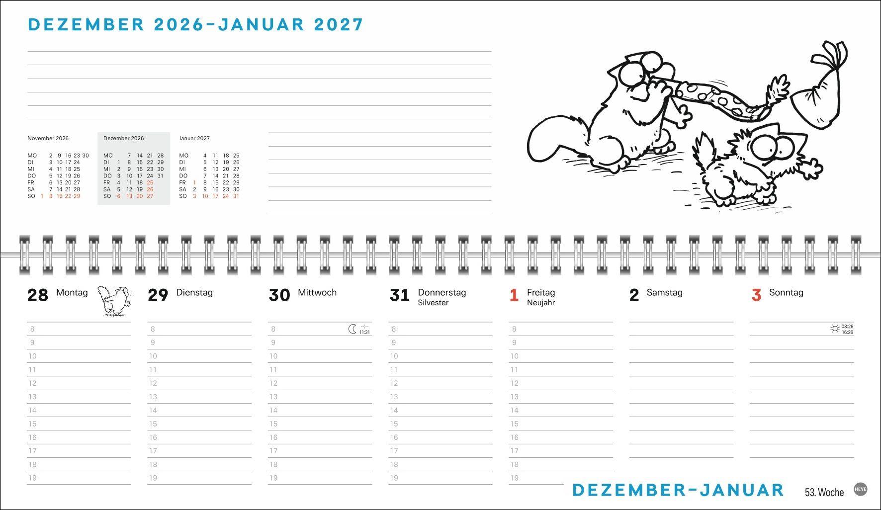 Beispielinhalt (Bild) Simons Katze Büroplaner 2027