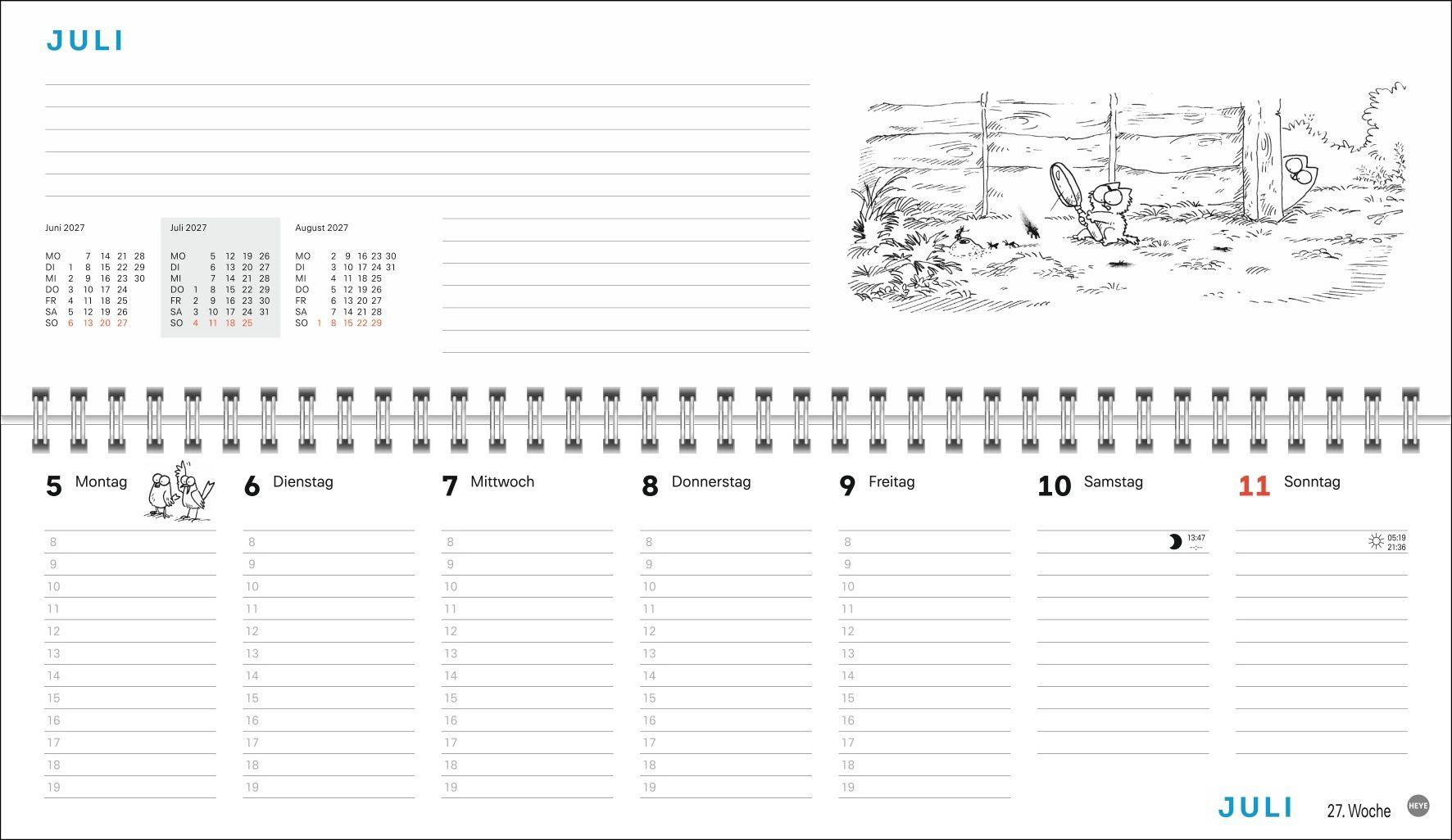 Beispielinhalt (Bild) Simons Katze Büroplaner 2027