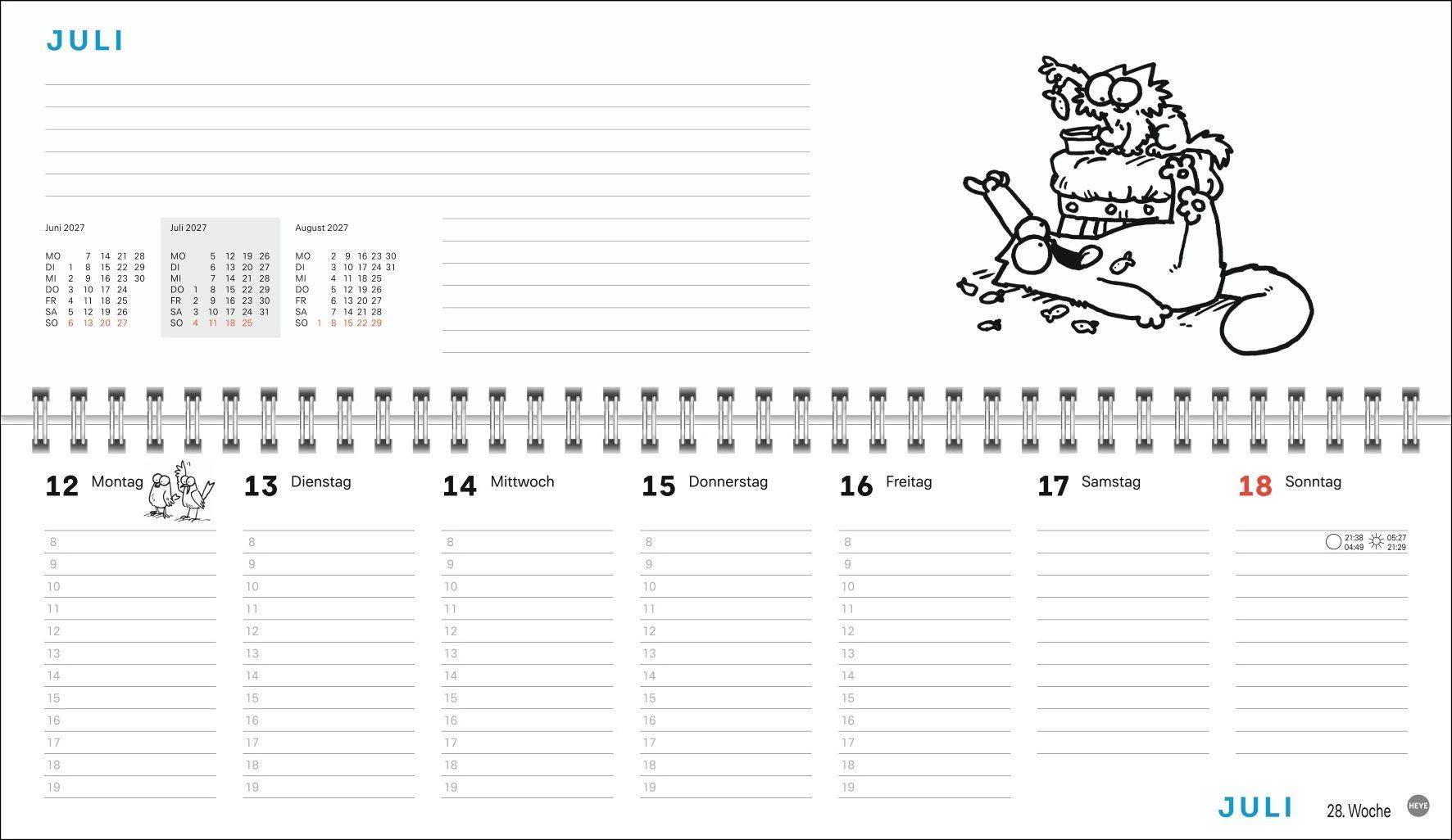 Beispielinhalt (Bild) Simons Katze Büroplaner 2027
