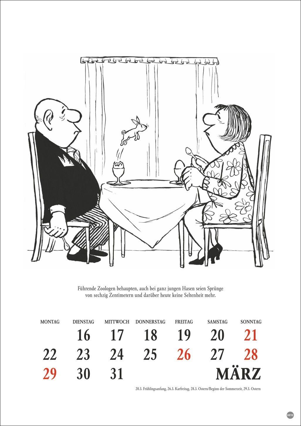 Beispielinhalt (Bild) Loriot Heile Welt Halbmonatskalender 2027