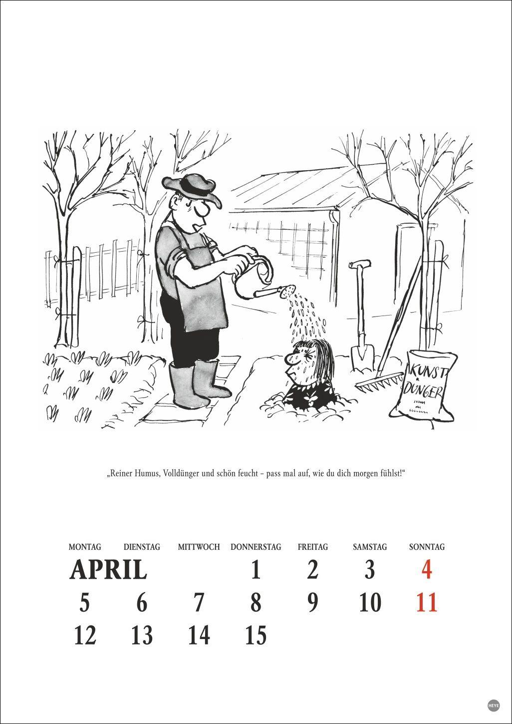 Beispielinhalt (Bild) Loriot Heile Welt Halbmonatskalender 2027