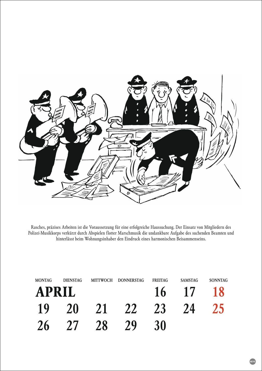 Beispielinhalt (Bild) Loriot Heile Welt Halbmonatskalender 2027