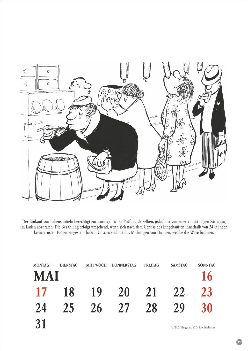 Beispielinhalt (Bild) Loriot Heile Welt Halbmonatskalender 2027