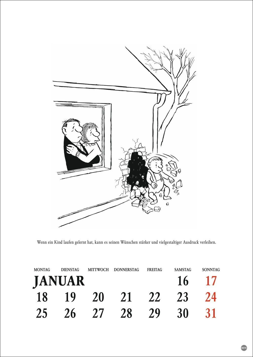 Beispielinhalt (Bild) Loriot Heile Welt Halbmonatskalender 2027