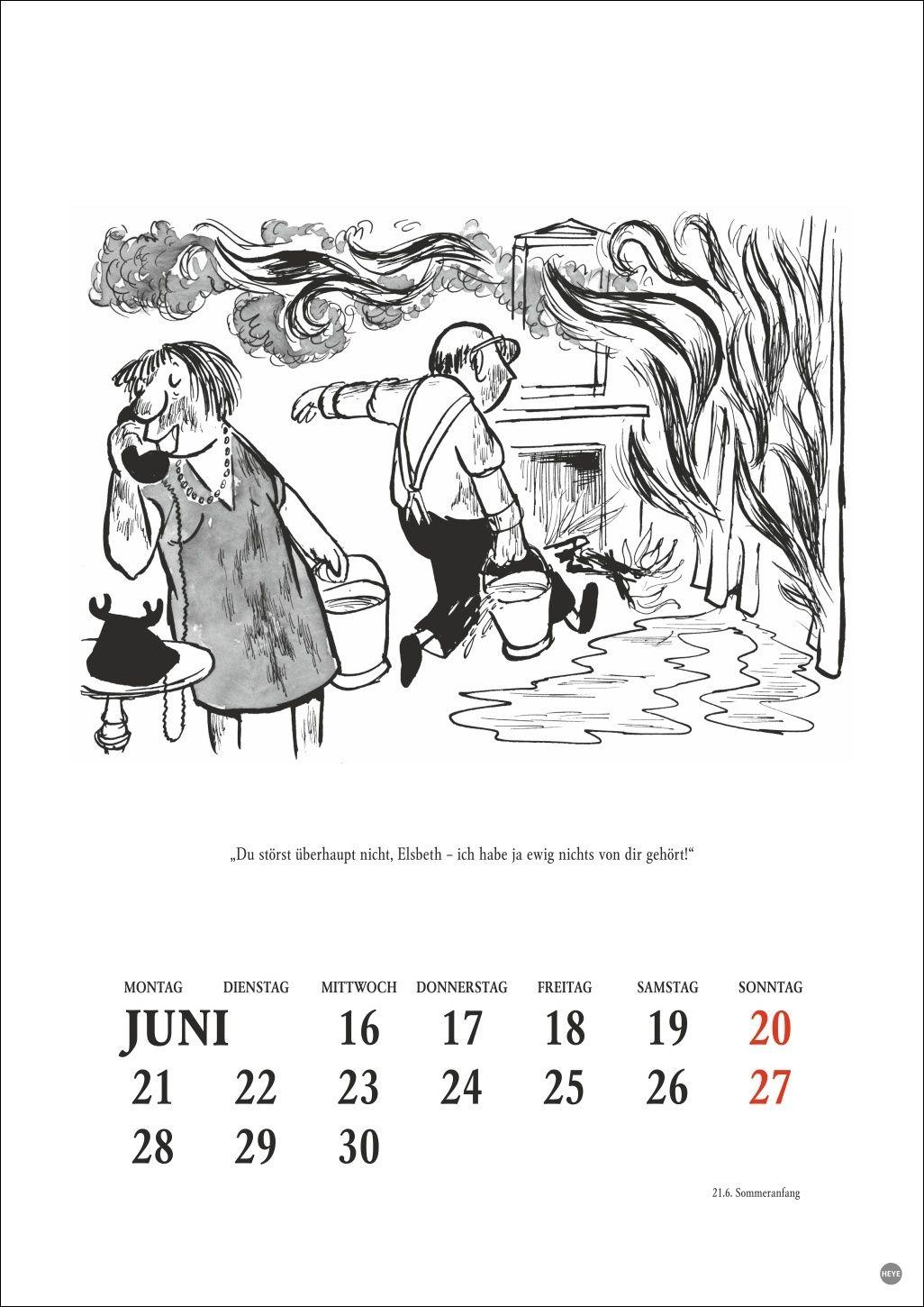 Beispielinhalt (Bild) Loriot Heile Welt Halbmonatskalender 2027