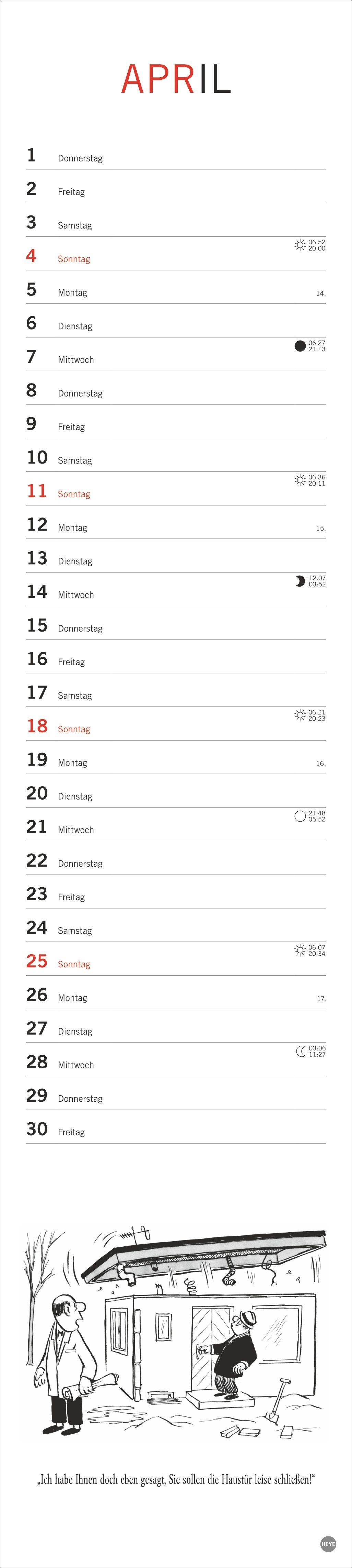 Beispielinhalt (Bild) Loriot Planer 2027