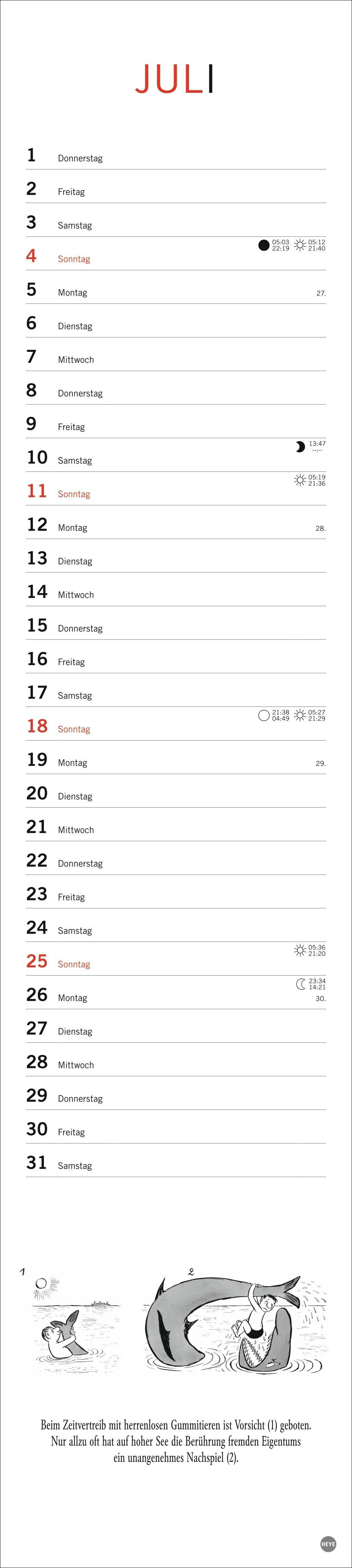 Beispielinhalt (Bild) Loriot Planer 2027