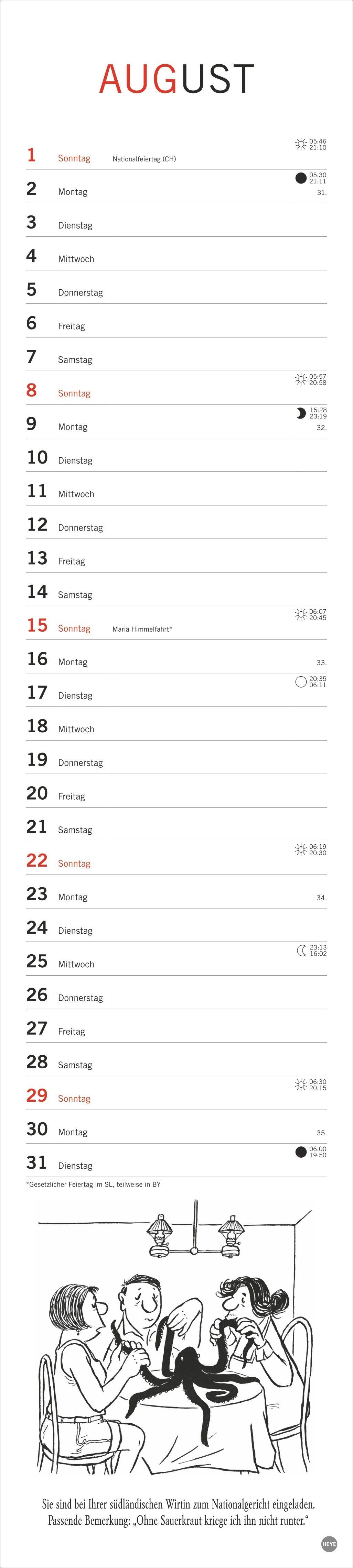 Beispielinhalt (Bild) Loriot Planer 2027