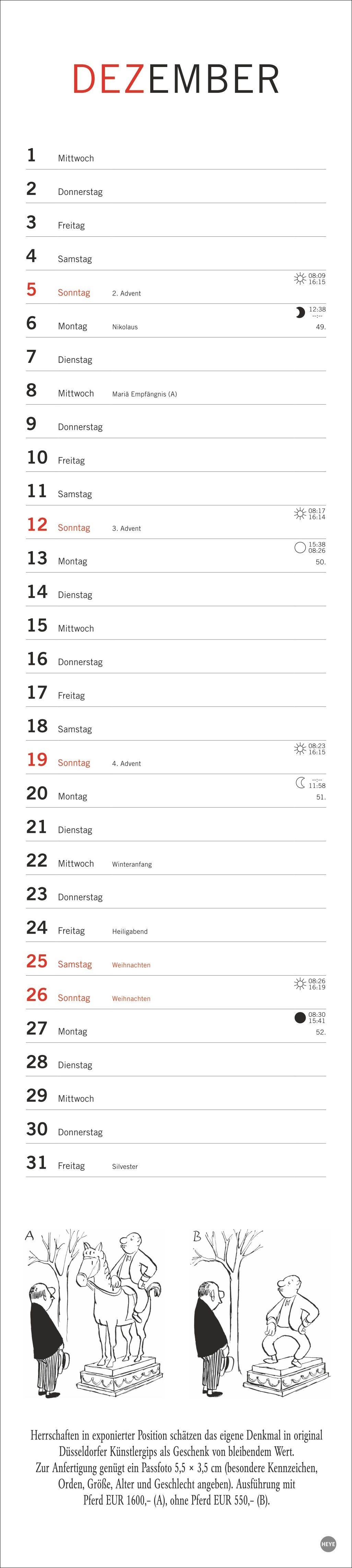 Beispielinhalt (Bild) Loriot Planer 2027