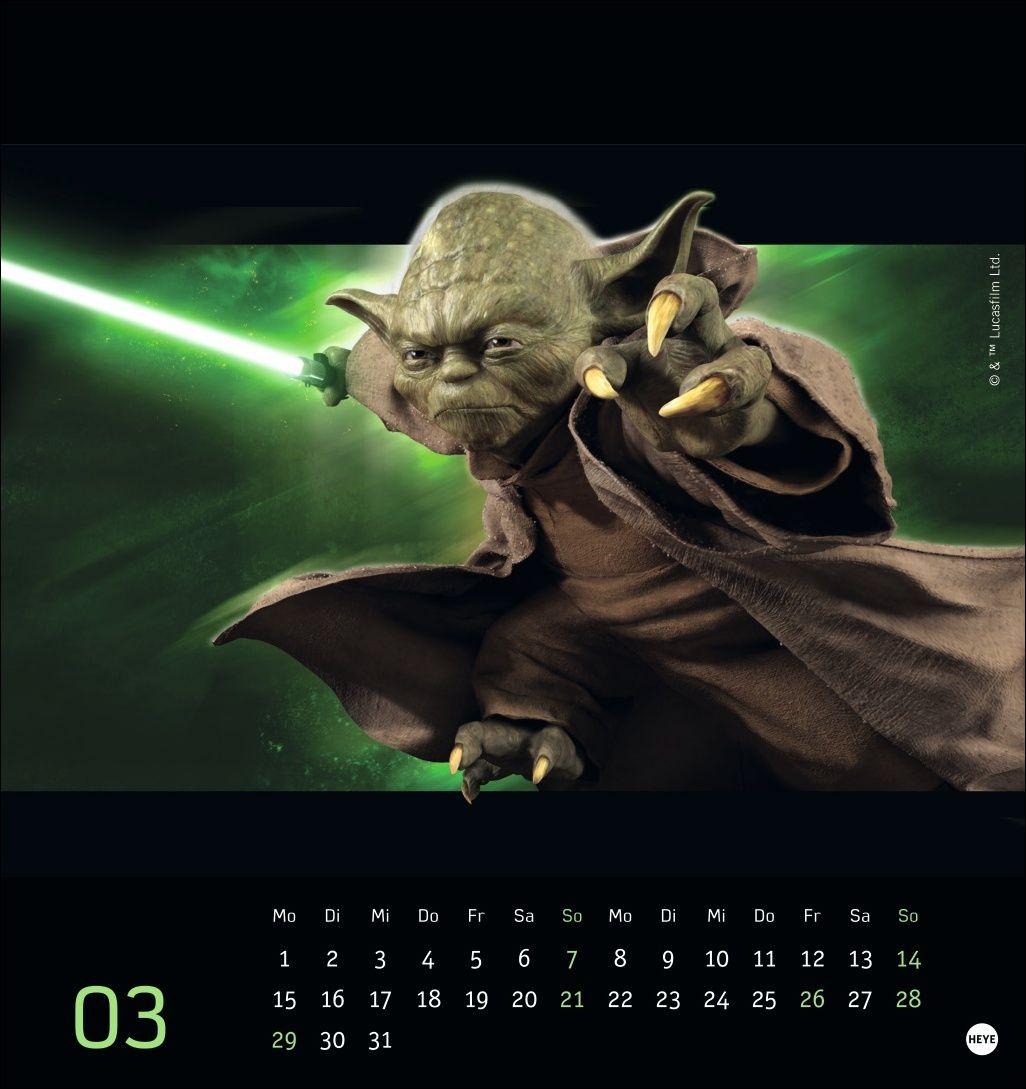 Beispielinhalt (Bild) Star Wars Postkartenkalender 2027