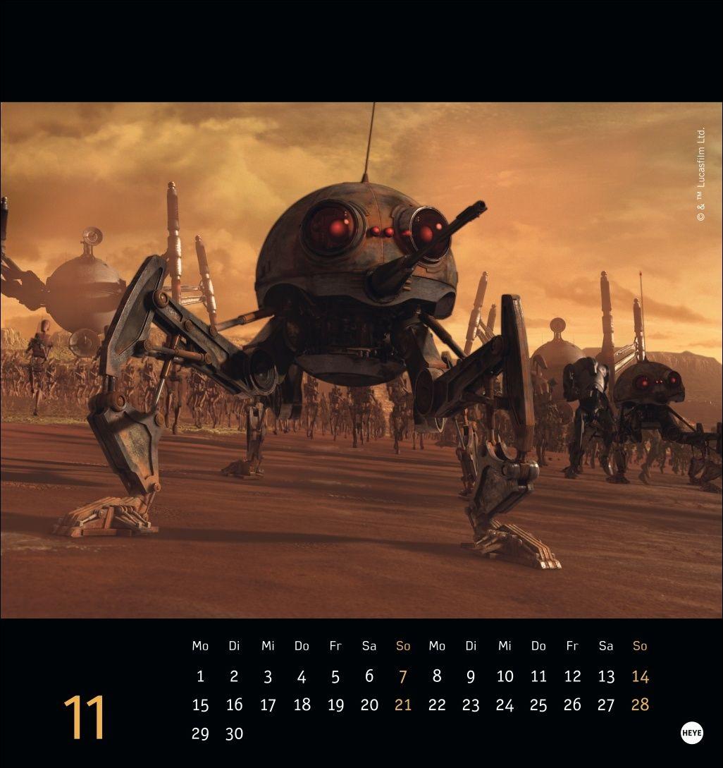 Beispielinhalt (Bild) Star Wars Postkartenkalender 2027