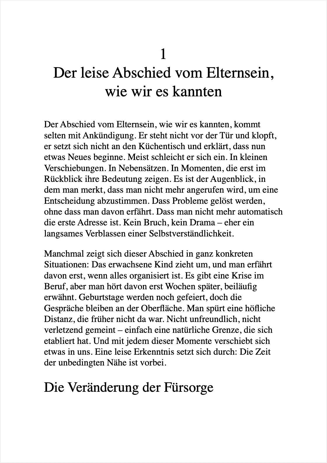 Beispielinhalt (Bild) LEBEN MIT ERWACHSENEN KINDERN