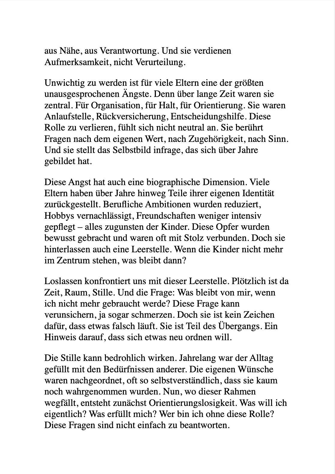 Beispielinhalt (Bild) LEBEN MIT ERWACHSENEN KINDERN