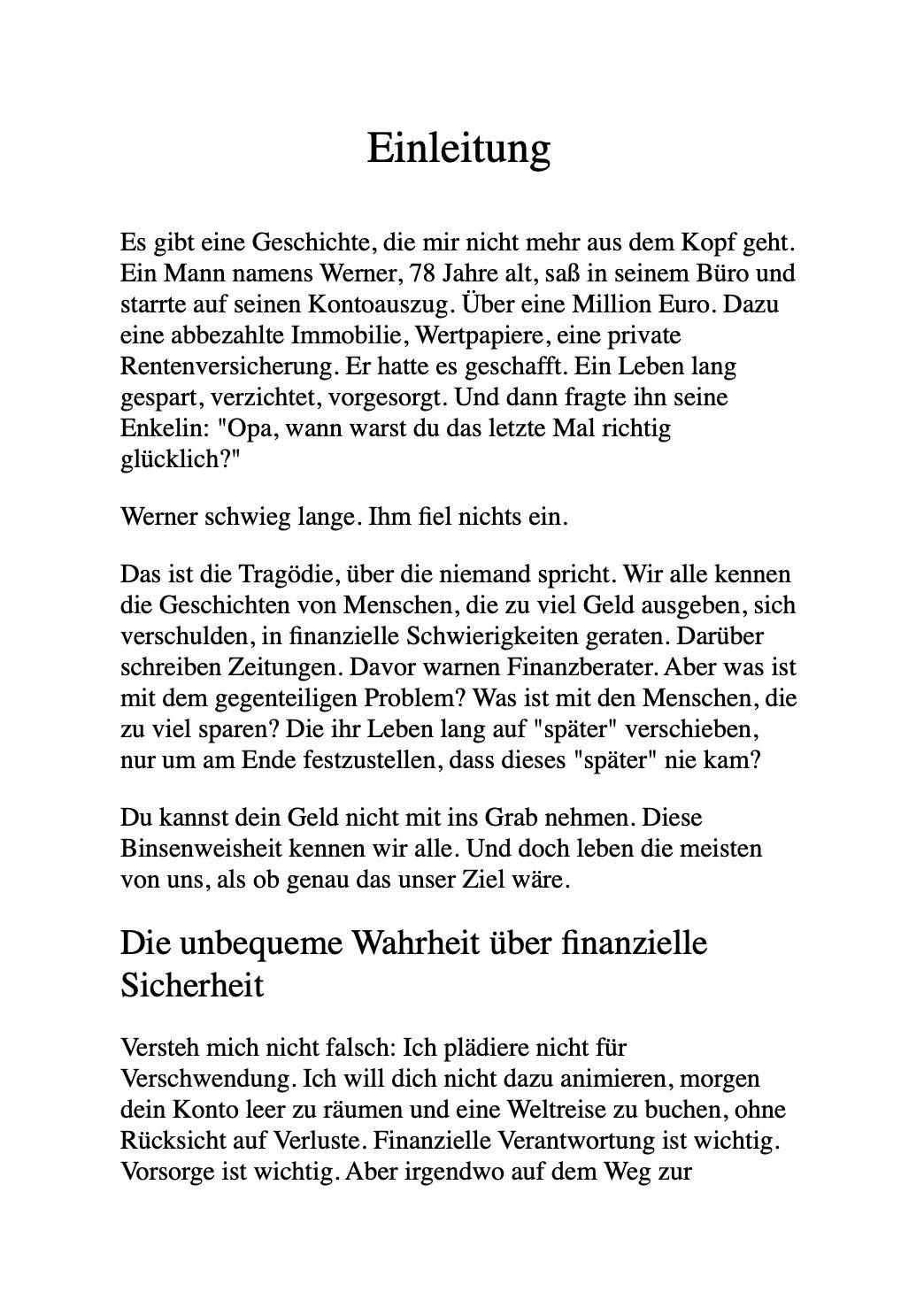 Beispielinhalt (Bild) NIMM NICHTS MIT IN'S GRAB!