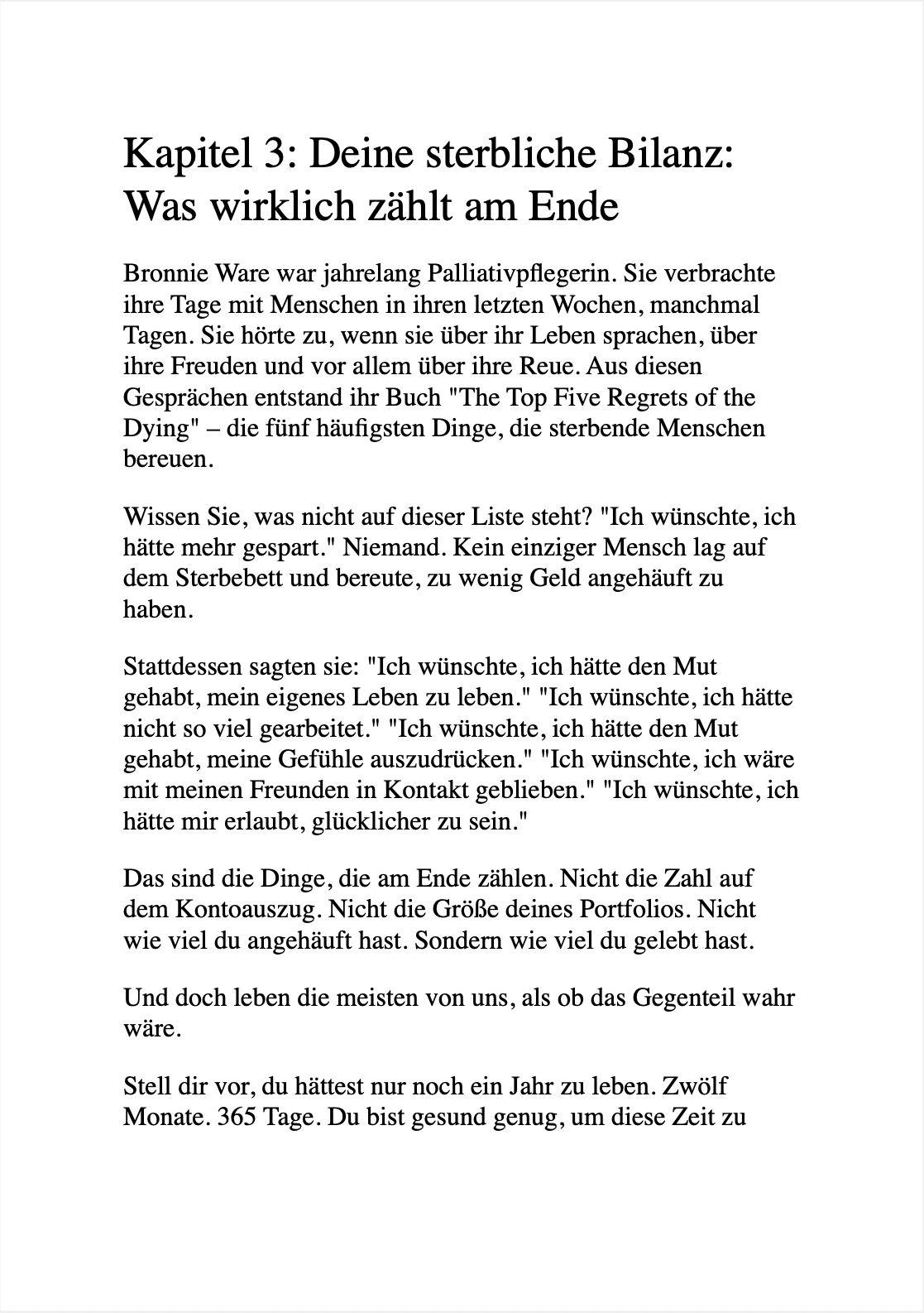 Beispielinhalt (Bild) NIMM NICHTS MIT IN'S GRAB!