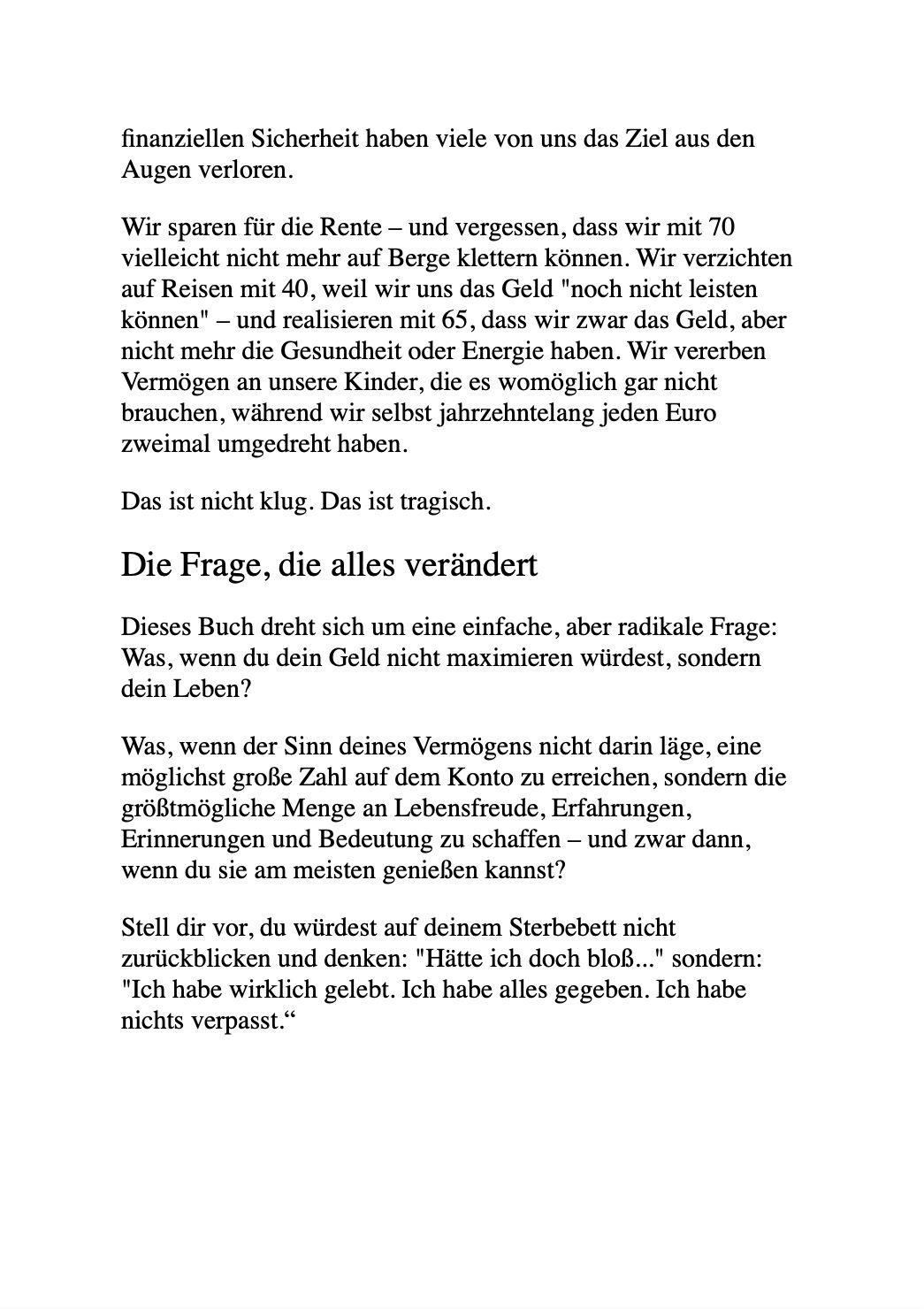 Beispielinhalt (Bild) NIMM NICHTS MIT IN'S GRAB!