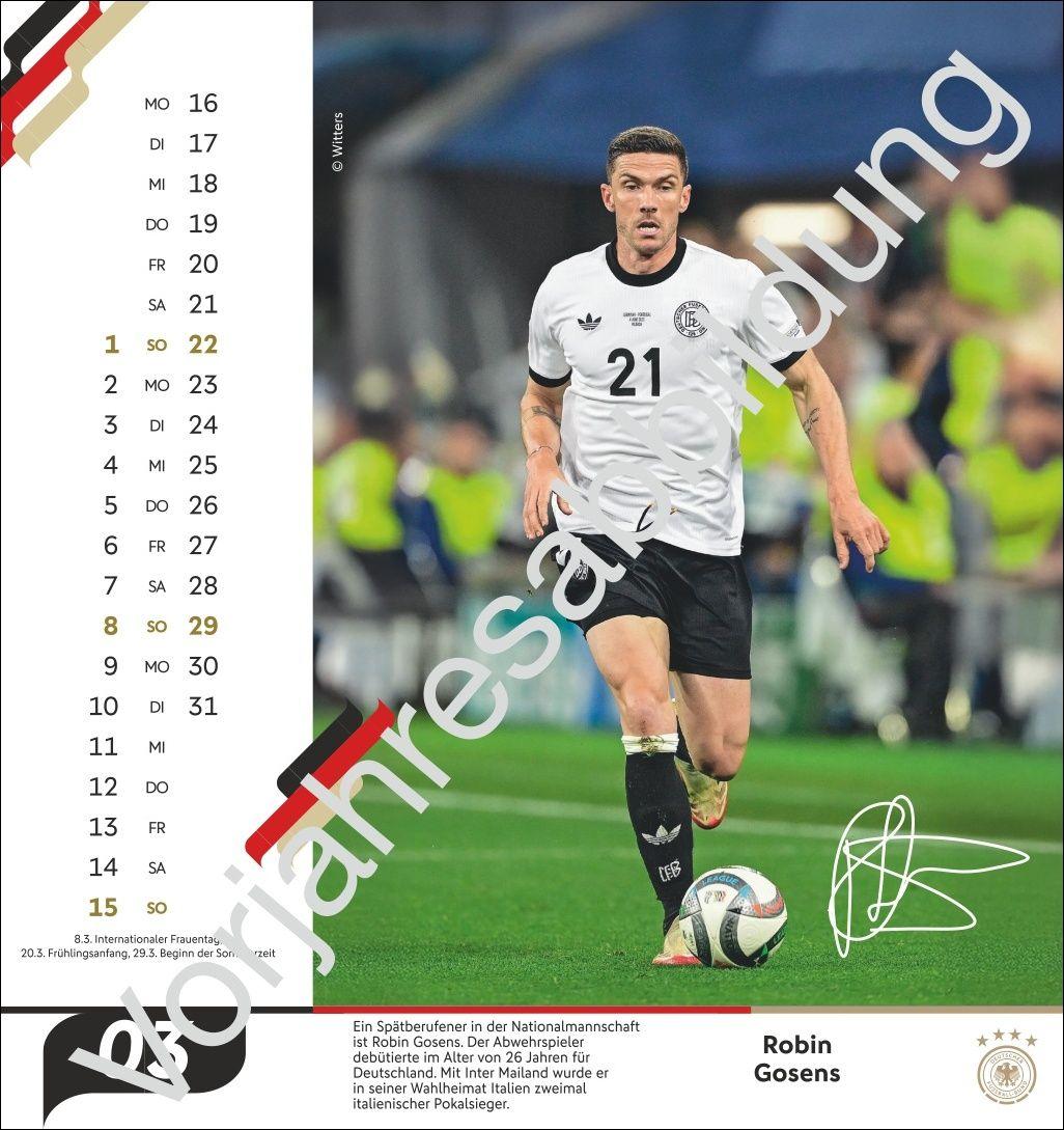 Beispielinhalt (Bild) DFB Männer Postkartenkalender 2027