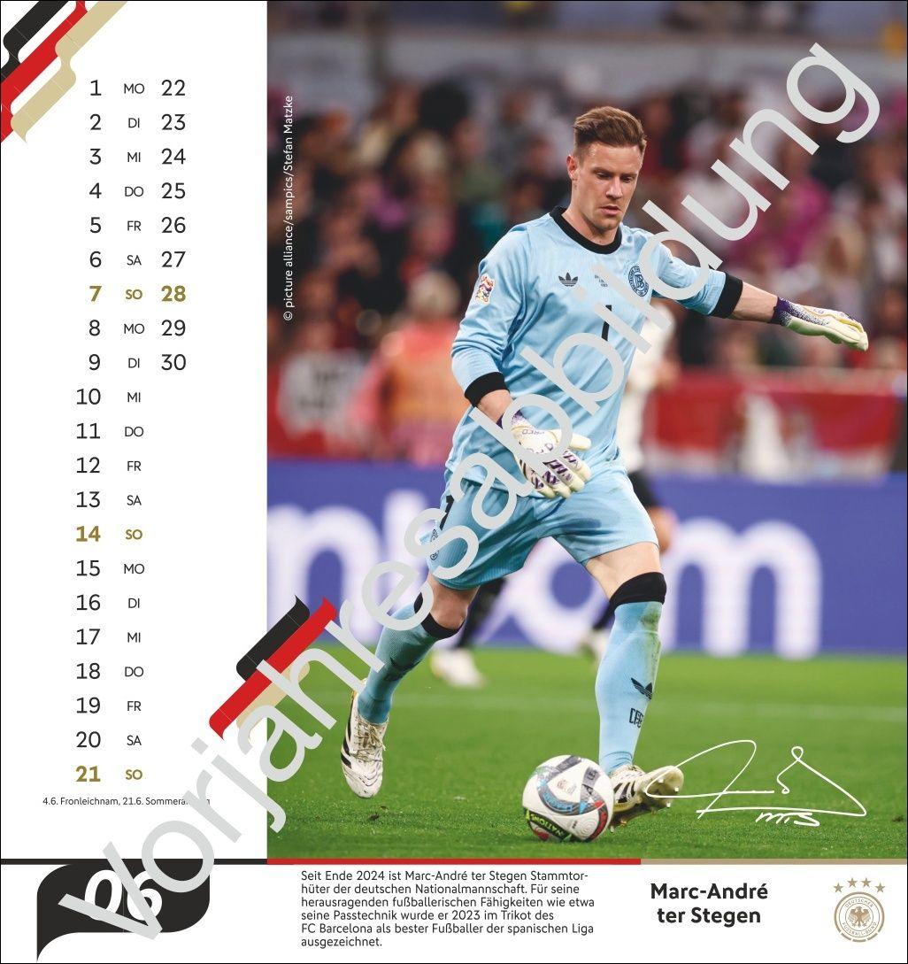 Beispielinhalt (Bild) DFB Männer Postkartenkalender 2027