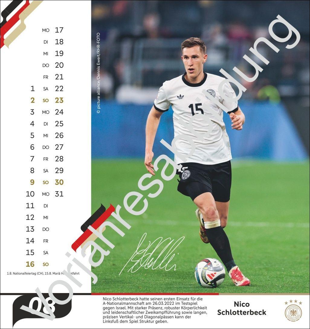 Beispielinhalt (Bild) DFB Männer Postkartenkalender 2027