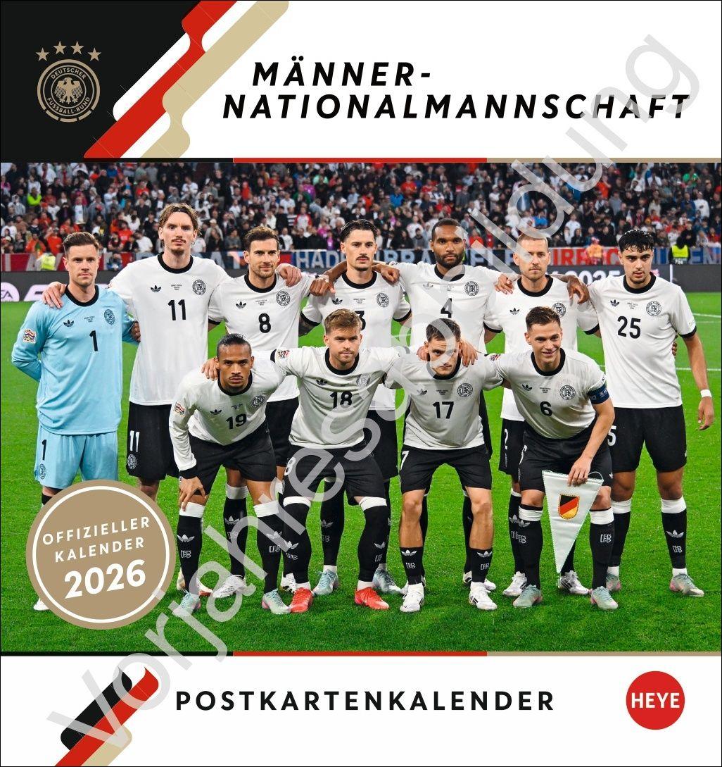Vorderes Coverbild DFB Männer Postkartenkalender 2027