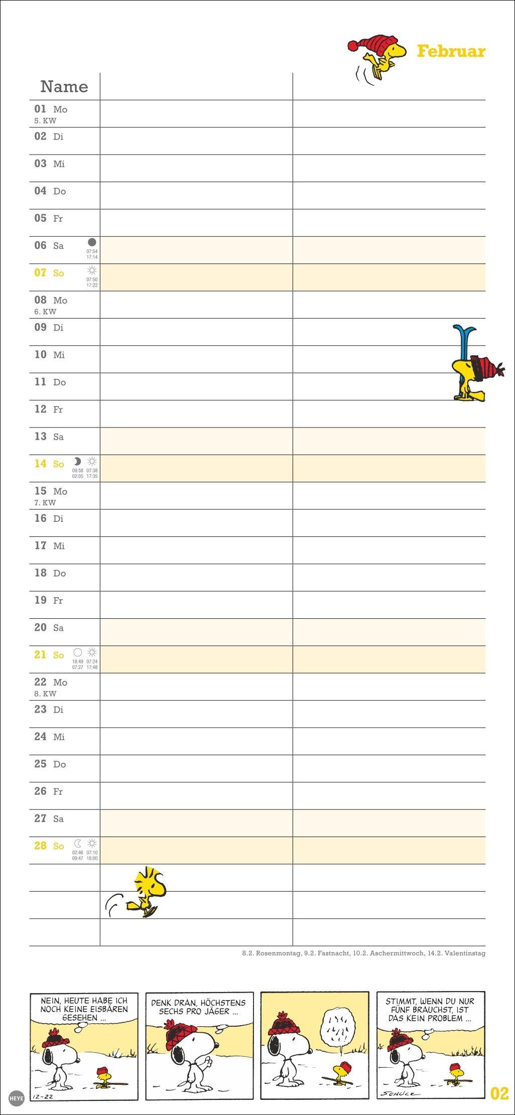 Beispielinhalt (Bild) Peanuts Planer Wir zwei 2027