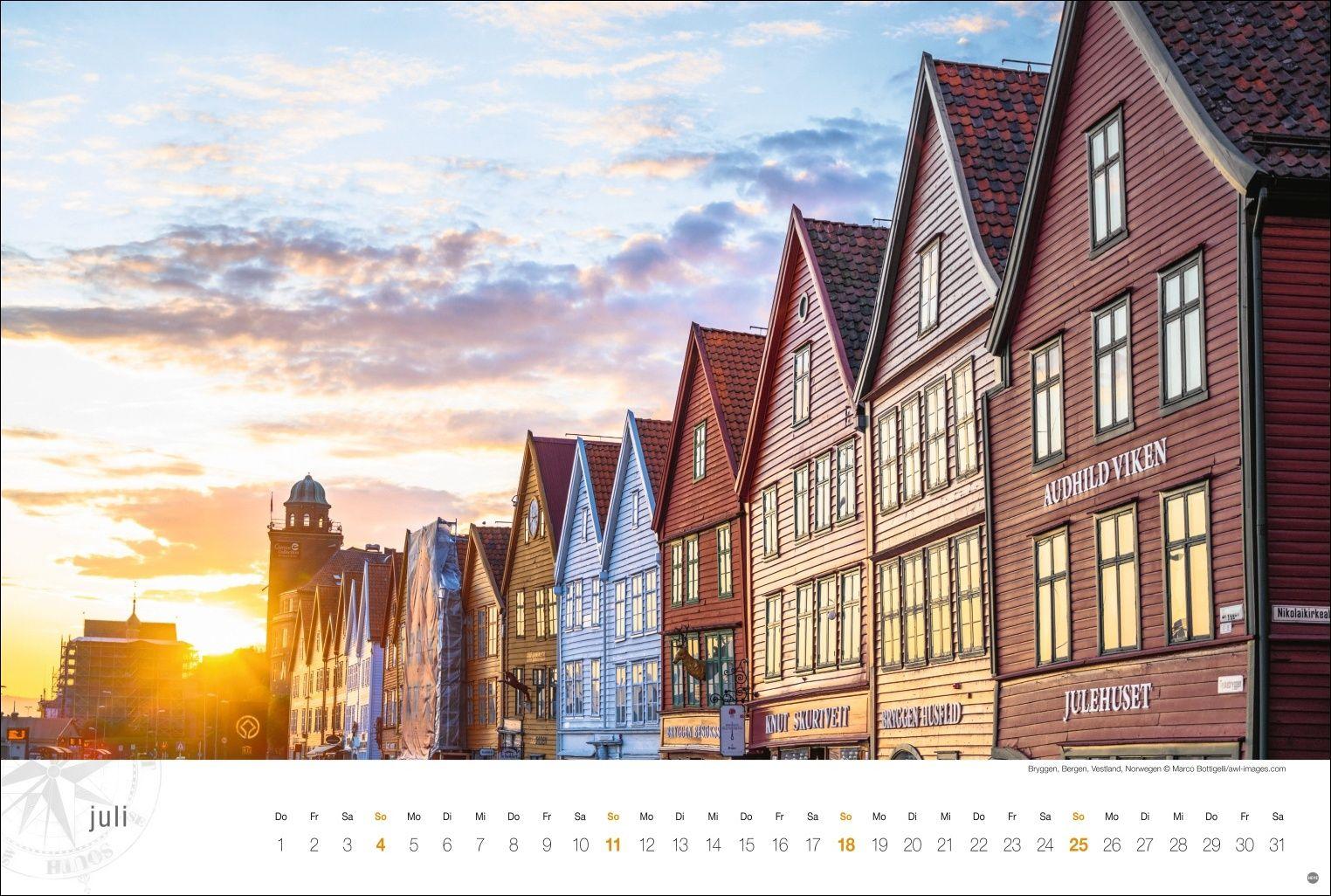 Beispielinhalt (Bild) Hurtigruten Globetrotter Kalender 2027 - Von unberührten Fjorden und stillen Bergen