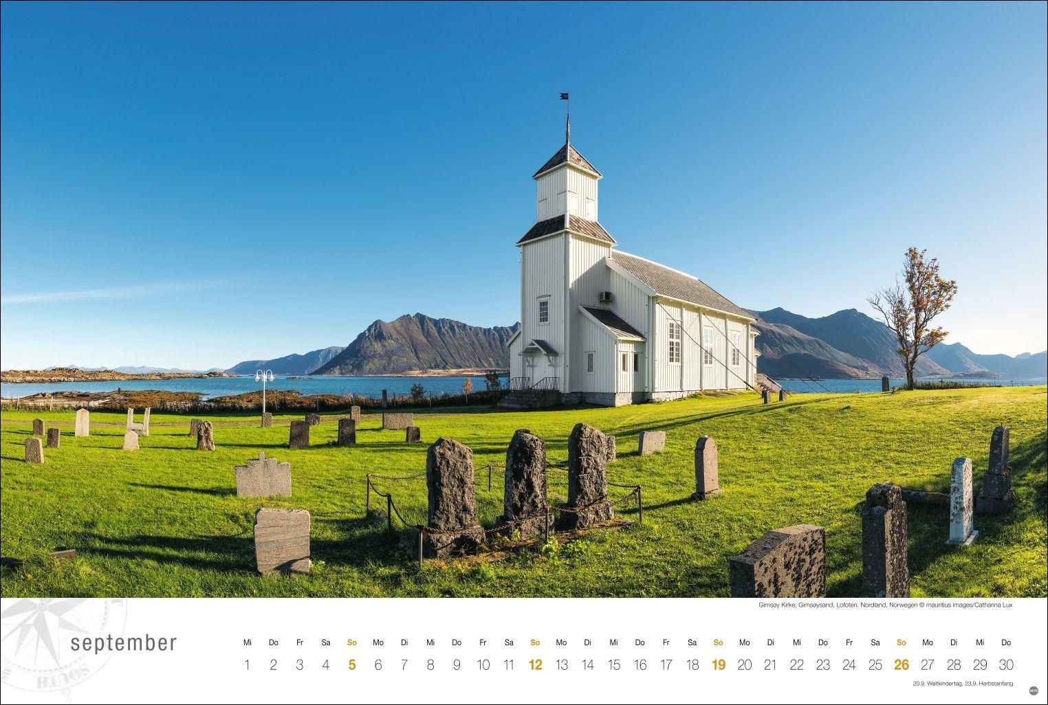 Beispielinhalt (Bild) Hurtigruten Globetrotter Kalender 2027 - Von unberührten Fjorden und stillen Bergen