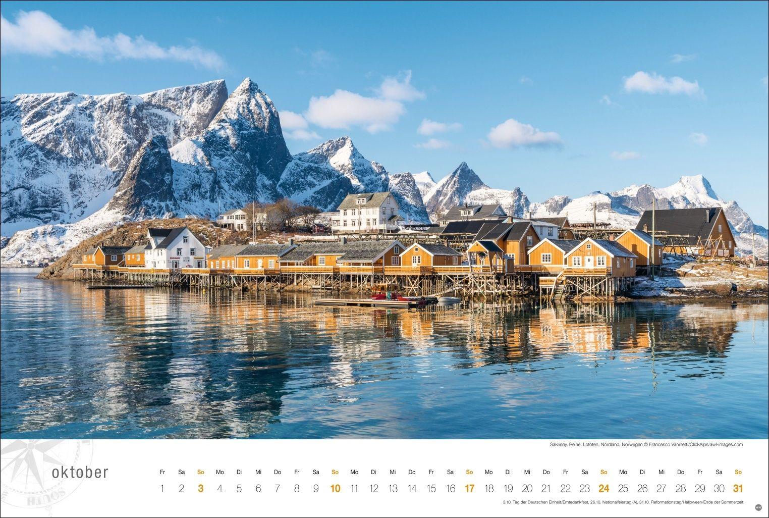 Beispielinhalt (Bild) Hurtigruten Globetrotter Kalender 2027 - Von unberührten Fjorden und stillen Bergen
