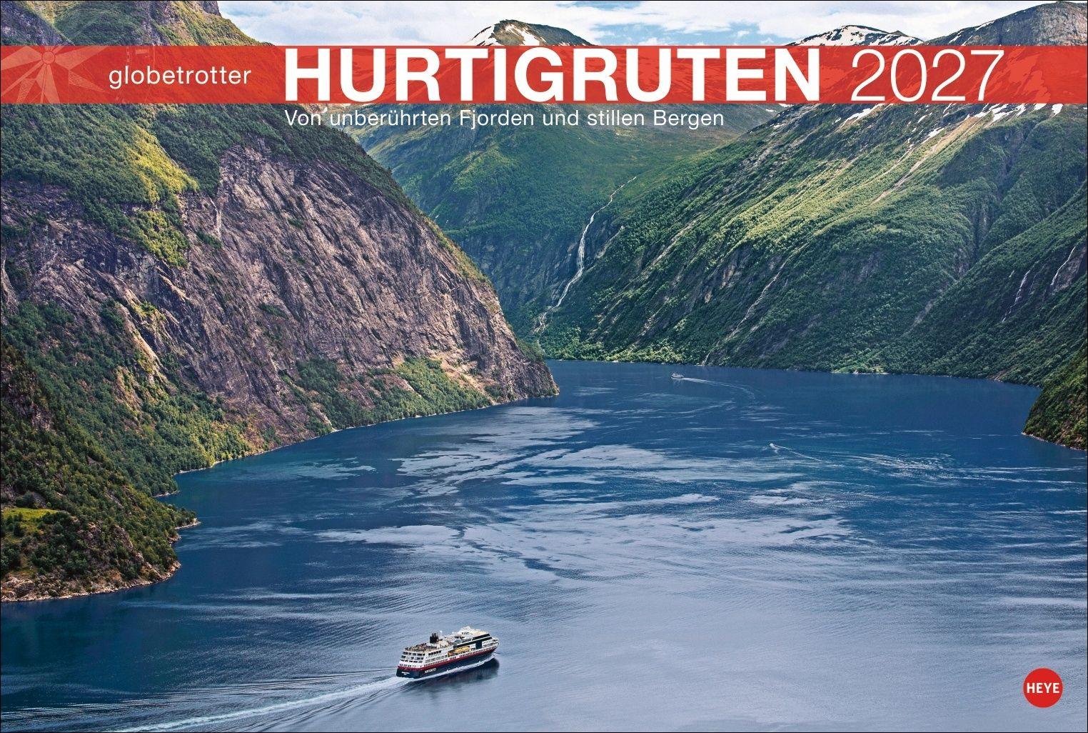 Vorderes Coverbild Hurtigruten Globetrotter Kalender 2027 - Von unberührten Fjorden und stillen Bergen