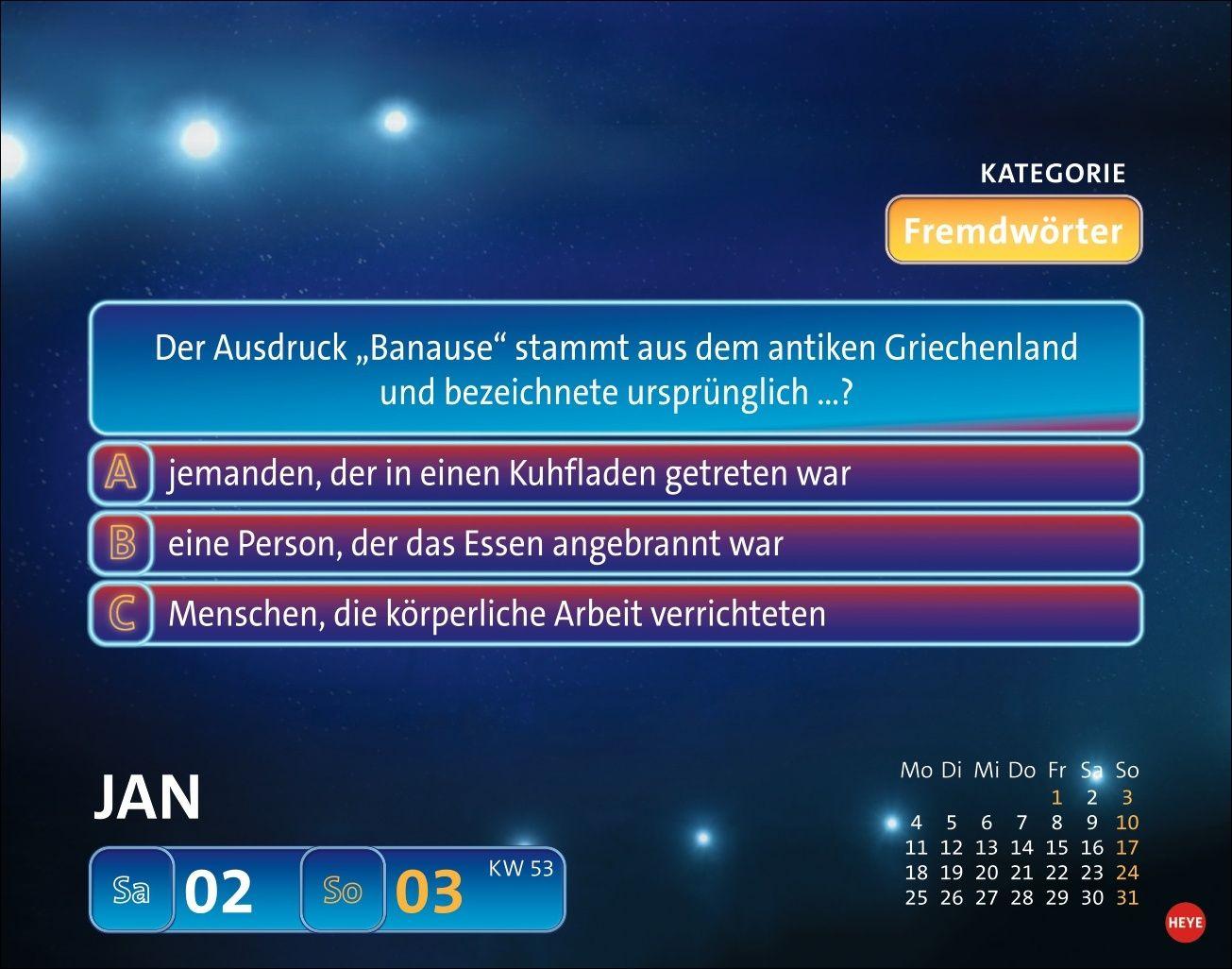 Beispielinhalt (Bild) Wer weiß denn sowas? Tagesabreißkalender 2027